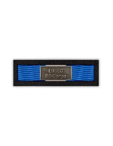 Baretka Medal EU z okuciem EUSEC RD Congo (przypinane na pinsie)