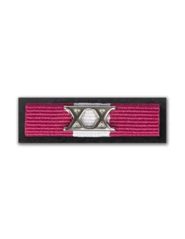 Baretka Srebrny Medal za Długoletnią Służbę (XX w kolorze nadanego stopnia)